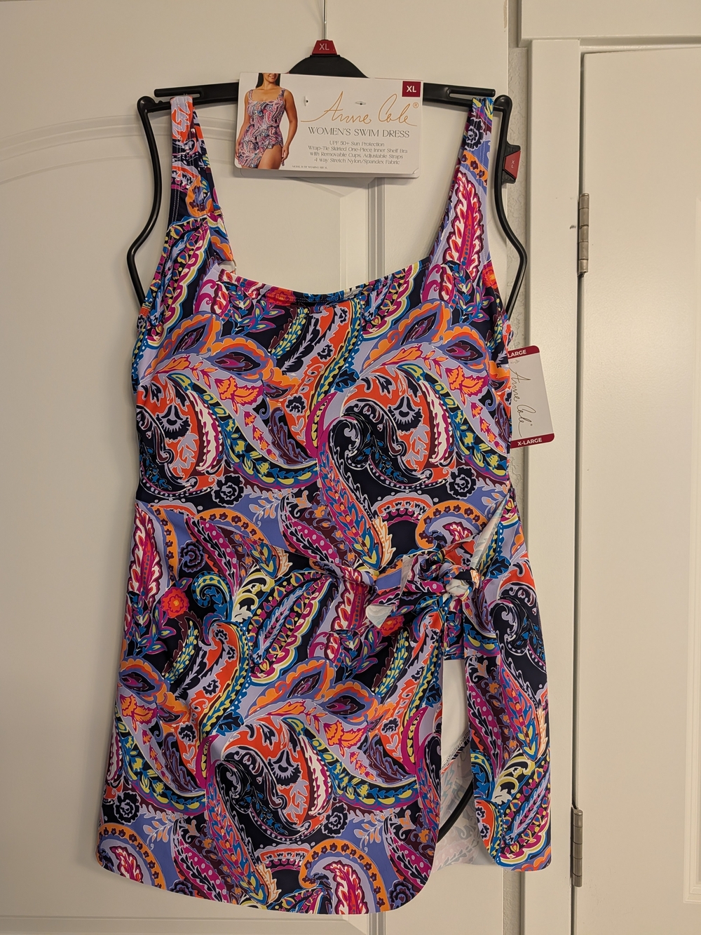 Anne Cole Women's Purple Paisley Swim Dress